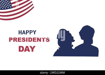 Happy President Day of America, Washington Day Banner Hintergrund. Vektor-Illustration kann für Bundesfeiertag des Präsidenten der USA verwendet werden. Stock Vektor