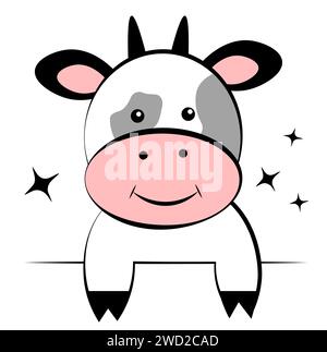 Niedliche Kuh auf weißem Hintergrund Stock Vektor