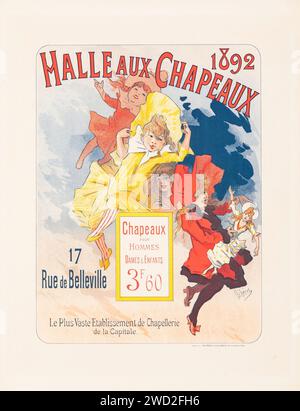 Halle Aux Chapeaux (1892) Antikes Französisches Poster – Jules Cheret Kunstwerk Stockfoto