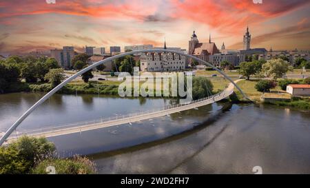 Panorama von dessau Stadt in ostdeutschland Stockfoto