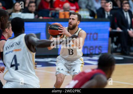 Sergio Rodríguez spanischer Baseman, Spieler von Real Madrid Basket, während des Spiels UCAM Murcia CB gegen REAL MADRID Basket, ACB, Endesa Basketball League, Stockfoto