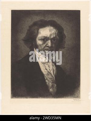 Porträt des Künstlers Francisco de Goya, Rogelio de Egusquiza, 1902 gedruckt Spanien Papier Radierung Porträt, Selbstporträt des Künstlers. Historische Personen Stockfoto