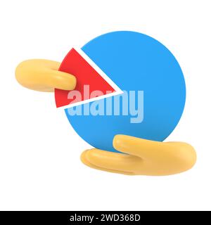 Pareto-Prinzip. 20 % der Anstrengungen machen 80 % des Ergebnisses aus. Marktanteilsgeschäft. Geschäftsmann hält Tortendiagramm in der Hand. Gewinn aus ökonomischem Finanzanteil Stockfoto