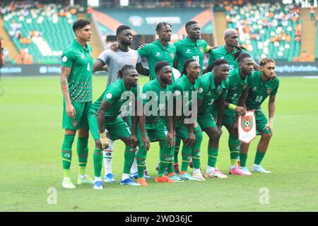 Abidjan, Nigeria. Januar 2024. Equitorial Guinea gegen Guinea Bissau. Afrikanischer Nationenpokal AFCON 2023. Victor Modo Stockfoto