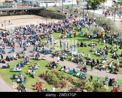 Isle of Wight, Roller-Rallye-Drohne, Luft Stockfoto