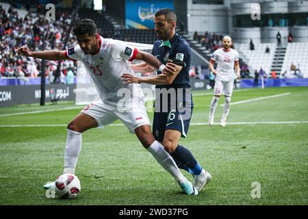 Doha, Katar, 18. Januar 2024, AFC Asian Cup 2023 Gruppe B - Australien 1:0 Syrien: Australien ist Achtelfinale des Asienpokals nach Jackson Irvine Tor in Syrien Stockfoto