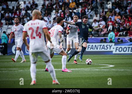 Doha, Katar, 18. Januar 2024, AFC Asian Cup 2023 Gruppe B - Australien 1:0 Syrien: Australien ist Achtelfinale des Asienpokals nach Jackson Irvine Tor in Syrien Stockfoto