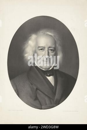 Porträt Jacob van Lennep, Wilhelmus Cornelis Chimaer van Oudendorp, nach Johann Georg Schwartze, 1859–1873 Print Maker: Netherlandsspriner: Der Hatepublisher: Der Haipublisher: Law Paper. Historische Personen Stockfoto