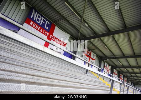 Das First Class Safety Stadium, Liberty Way, Nuneaton Heimstadion des Nuneaton Borough Football Club. Stockfoto