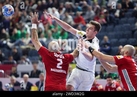 Köln, Deutschland. Januar 2024. 18.01.2024., Njemacka, Keln - EHF Europsko prvenstvo u rukometu 2024. u Njemackoj. Drugi krug, Madjarska - Austrija. Quelle: Pixsell/Alamy Live News Stockfoto