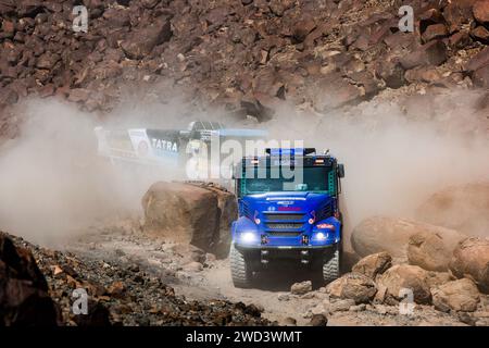 610 BELLINA Claudio (ita), GOTTI Bruno (ita), ARNOLETTI Marco (ita), MM Technology, Iveco Powerstar, FIA Truck, Aktion während der 11. Etappe der Dakar 2024 am 18. Januar 2024 zwischen Al Ula und Yanbu, Saudi-Arabien Stockfoto