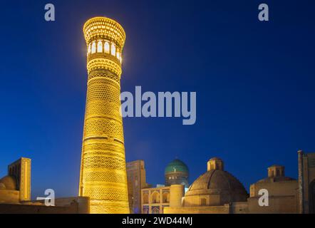 Po-i-Kalan (POI Kalan) - islamischer religiöser Komplex in Buchara. Usbekistan Stockfoto