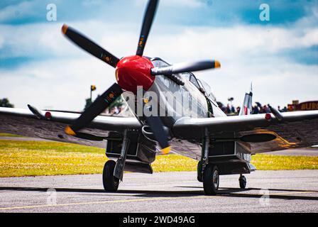 Spitfire XVIII SM845 Supermarine Jagdflugzeug. Dieses Flugzeug stürzte 2023 in Deutschland ab und erlitt erhebliche Schäden. Stockfoto