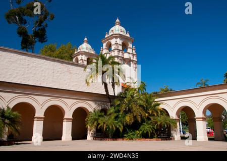 Theater-Turm, Casa del Prado, Balboa Park, San Diego, Kalifornien Stockfoto