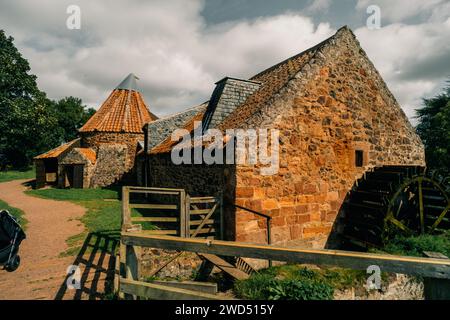 Old Preston Mill in england - 2. september 2023. Hochwertige Fotos Stockfoto