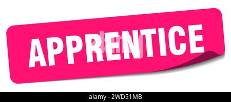 Auszubildender Aufkleber. Rechteckiges Etikett für Lehrlinge isoliert auf weißem Hintergrund Stock Vektor