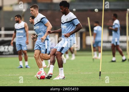 Santos, Brasilien. Januar 2024. SP - SANTOS - 01/18/2024 - SANTOS, TRAINING - Santos Spieler Gil während des Trainings im CT Rei Pele Trainingszentrum. Foto: Reinaldo Campos/AGIF (Foto: Reinaldo Campos/AGIF/SIPA USA) Credit: SIPA USA/Alamy Live News Stockfoto