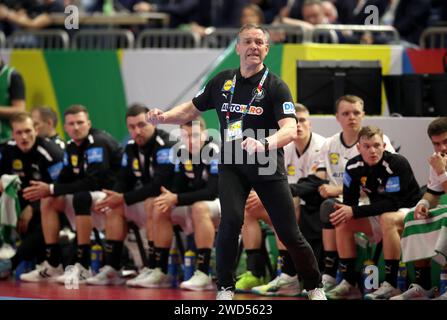 Alfred GISLASON DHB Bundestrainer Cheftrainer Deutschland vs Island EHF Herren Handball EURO 2024 Festrunde in Köln 18.01.2024 Lanxess Arena © diebilderwelt / Alamy Stock Stockfoto