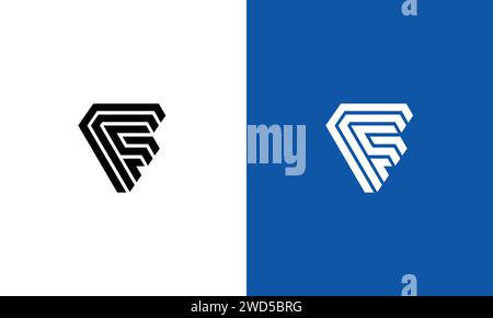 F FF Letter Initial Logo Design Vektorvorlage Stock Vektor