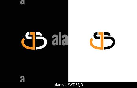 JS Logo Design Vektor Symbol Luxus Stock Vektor