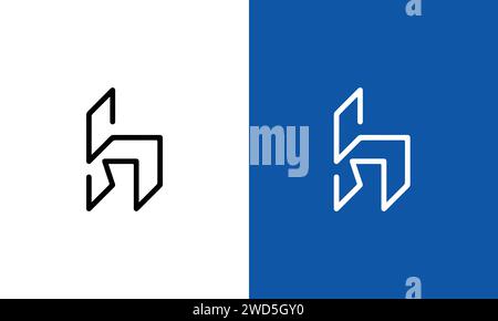 Modernes und einzigartiges H-Initialen-Logo-Design Stock Vektor