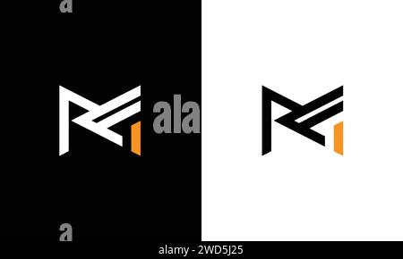 mf Letter Vector Logo abstrakt Stock Vektor