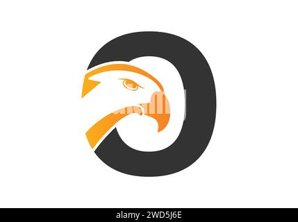 Letter O Eagle Head Logo Design Vektorvorlage. Modernes Logo-Design für Unternehmensidentität. Stock Vektor