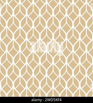 Abstraktes geometrisches Muster mit Linien. Ein nahtloser Vektorhintergrund. Grafisches Gold- und Weißmuster Stock Vektor