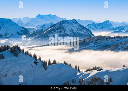 Blick vom Kronberg, Appenzell, Schweiz Stockfoto