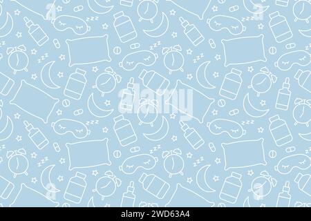 Nahtloses Schlaflosigkeit-Muster--Vektorillustration Stock Vektor