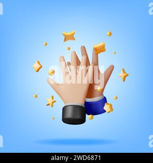 3D High Five Hands mit Confetti Stock Vektor