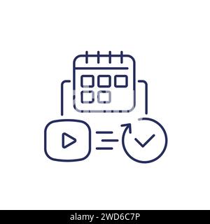 Symbol für die automatische Verlängerung des monatlichen Abonnements für Inhalte Stock Vektor