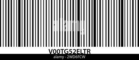 Realistisches Barcode-Symbol, Beispiel für den Barcode-Zeichenvektor, numerischer und alphabetischer Code Stock Vektor