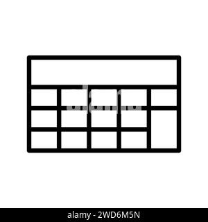 Technischer Rechner des Vektorsymbols für schwarze Linien isoliert auf weißem Hintergrund Stock Vektor
