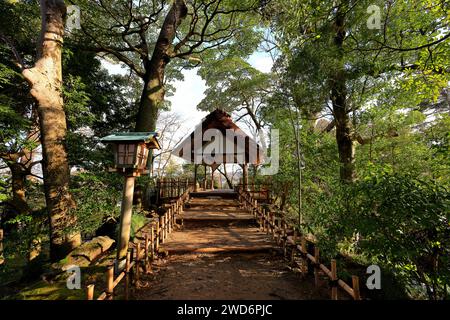 Kenroku-en in Kanazawa, Ishikawa, Japan, einer der drei großen Gärten Japans. Stockfoto