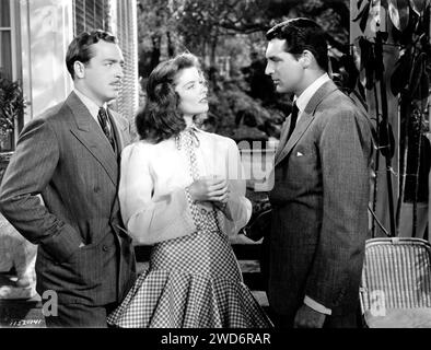 JOHN HOWARD KATHARINE HEPBURN und CARY GRANT in DER PHILADELPHIA STORY 1940 spielen Regisseur GEORGE CUKOR Philip Barry Drehbuch Donald Ogden Stewart Kleider von Gilbert Adrian Metro Goldwyn Mayer (MGM) Stockfoto