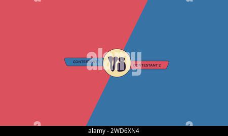 Im Vergleich zu Retro-Vorlagen mit Logo und Namen der Teilnehmer. Vs. Poster. Vektorabbildung. Stock Vektor