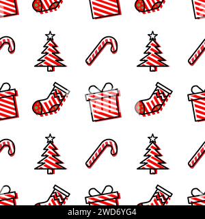 Nahtlose weihnachtsthema Geschenkverpackung, Stoffdesign Illustration Stockfoto