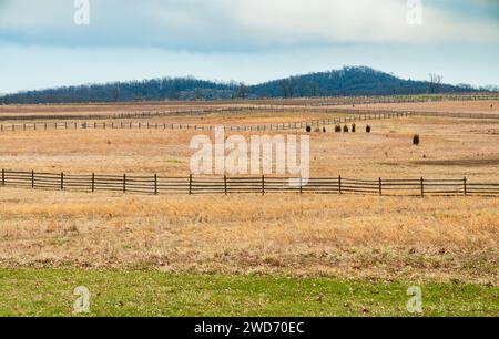 Ein Battlefield Fence im Gettysburg National Military Park, American Civil war Battlefield in Gettysburg, Pennsylvania Stockfoto
