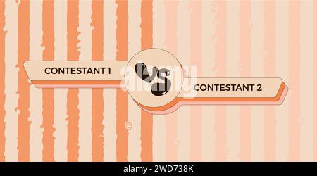 Im Vergleich zu Retro-Vorlagen mit Logo und Namen der Teilnehmer. Vs. Poster. Vektorabbildung. Stock Vektor