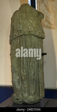 Caryatid. 1.-2. Jahrhundert n. Chr. Von Sao Miguel da Mota. Terena. Alandroal, Evora, Portugal. Nationalmuseum Für Archäologie. Lissabon, Portugal. Stockfoto