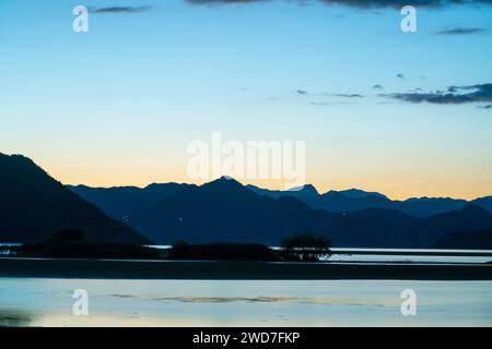 Sonnenuntergang Über Dem Skadar-See, Montenegro Stockfoto