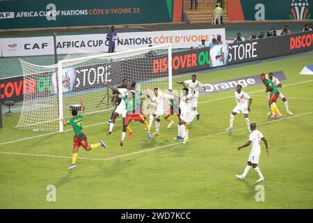 Fußballspieler AFCON 23 in der Elfenbeinküste Stockfoto