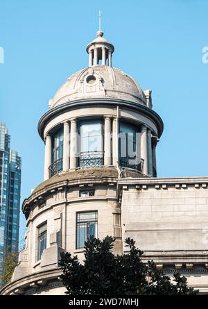 Ein wunderschöner Turm eines alten Gebäudes in Wuhan, China Stockfoto