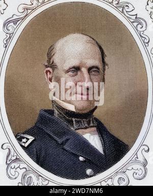 Silas Horton Stringham, 1798-1876, Marinekommandant der Union während des Amerikanischen Bürgerkriegs und Konteradmiral der US-Marine, Historisch, digital restaurierte Reproduktion von einer Vorlage aus dem 19. Jahrhundert, Datum nicht angegeben Stockfoto