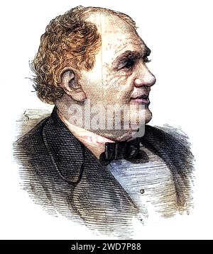 Phineas Taylor Barnum (1810–1891) amerikanischer Schausteller, Mitbegründer des berühmten Zirkus Barnum und Bailey, Historisch, digital restaurierte Reproduktion von einer Vorlage aus dem 19. Jahrhundert, Datum nicht angegeben Stockfoto