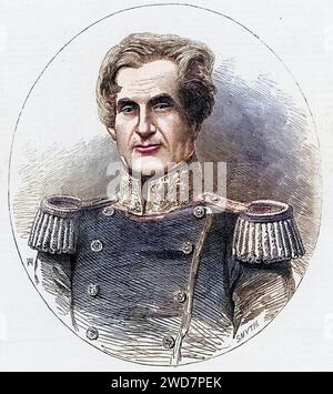 Edmund Lyons, 1. Baron Lyons, (1790-1858) britischer Marineoffizier, geboren in Burton bei Christchurch, Hampshire, Eintritt in die Royal Navy 1803, ab 1855 Kommandeur der britischen Schwarzmeerflotte während des Krimkriegs (russisch-Türkischer Krieg) 1853-1856, Oberbefehlshaber der britischen Mittelmeerflotte 1855-1858, Konteradmiral 1850, Historisch, digital restaurierte Reproduktion von einer Vorlage aus dem 19. Jahrhundert, Datum nicht angegeben Stockfoto