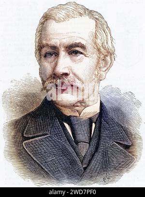 Henry Bartle Edward Frere (1815–84) britischer Kolonialverwalter, geboren in Clydach, Breckonshire, Wales, Gouverneur von Bombay (Mumbai) 1862–1867, Ernennung zum Gouverneur des Kaps und Hochkommissar in Südafrika 1877, 1880 wegen seiner Behandlung der Zulus abberufen, Historisch, digital restaurierte Reproduktion von einer Vorlage aus dem 19. Jahrhundert, Datum nicht angegeben Stockfoto