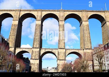 Morlaix Viadukt über die Riviere de Morlaix, Morlaix, Finistere, Bretagne Bretagne Bretagne, Frankreich. Baujahr 1863 Stockfoto