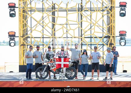 Yanbu, Arabie Saoudite. Januar 2024. Motul-Podium während des Finalpodiums der Dakar 2024 am 19. Januar 2024 in Yanbu, Saudi-Arabien - Foto Florent Gooden/DPPI Credit: DPPI Media/Alamy Live News Stockfoto